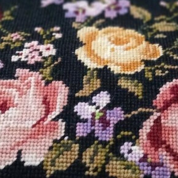 Vintage Walborg Original NEEDLEPOINT Floral Purse Handbag - Picture 3 of 4